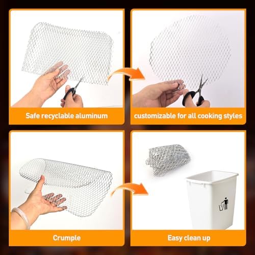 Disposable Grill Topper,16x12 Inch Grill Mesh Mat Disposable Pans,Non-Stick BBQ Aluminum Mats for Outdoor Grills, Easy to Clean (20) - Image 7