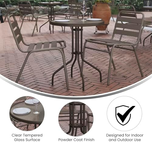 Flash Furniture 23.75 in Round Table, Bronze - Image 4