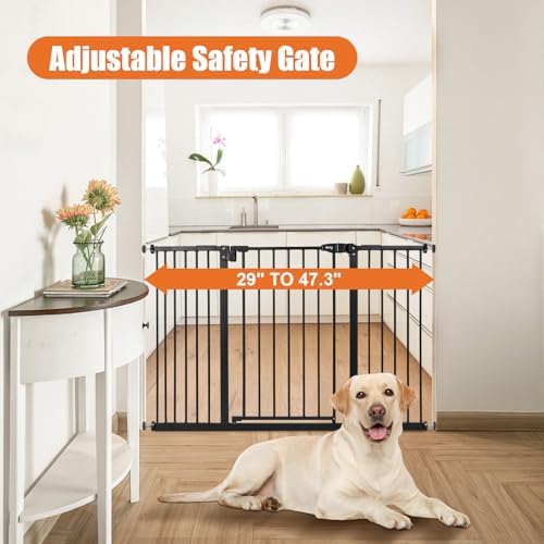 keny 29"-47.3" Extra Wide Baby Gate for Stairs, Auto Close Safety Dog Gate - Image 2