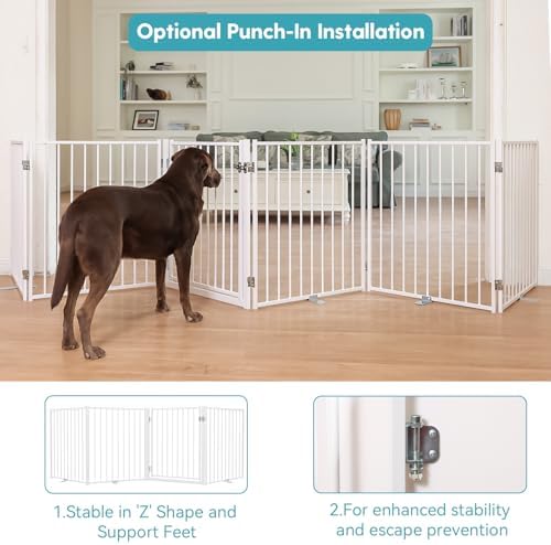 No Pawblems Freestanding Dog Gate with Door for Indoor & Outdoor, 30'' Tall - Image 3