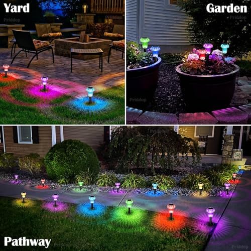 Priddop Solar Christmas Lights Outdoor Waterproof 12 Pack Color Changing - Image 4