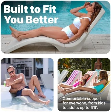 Step2 Vero Pool Lounger, in-Pool Chaise Lounge Chair for Tanning Ledges up to 12 in, Outdoor Patio Chair, Weighted, Grey w/Speck - Image 6