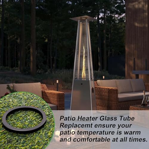 Patio Heater Glass Tube Replacement,49.5" Tall 4" Diameter with Silicone Connecting Ring Compatible with Four-Sided Pyramid Flame Outdoor Heater, Glass Tube Patio Heater for Hiland, Fire Sense - Image 7