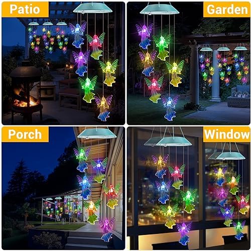 Toodour Solar Wind Chimes, Color Changing Angel Wind Chimes - Image 6