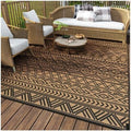 MontVoo-Outdoor Rug Carpet Waterproof 5x8 ft Reversible Patio Rug RV Camping Rugs Plastic Straw Outside Indoor Outdoor Area Rugs for Patio Deck Balcony Picnic Beach Outdoor Decor Boho Black Brown by MontVoo