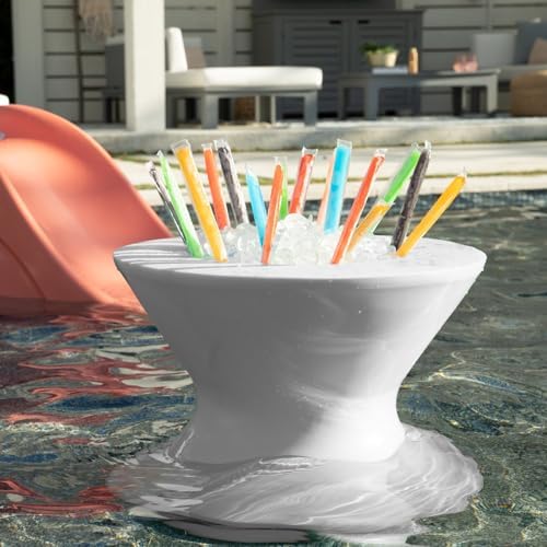 Ledge Lounger Pool Side Table, Ice Bin in Pool Table with Umbrella Hole - Image 4