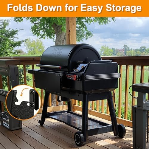 BAC605 Folding Front Shelf for Traeger Grills with Pal Rail System P.A.L. Pop-and-Lock, Foldable Side Table Replacement Parts Only for Traeger Ironwood XL & Timberline XL with Pal Rail System - Image 4