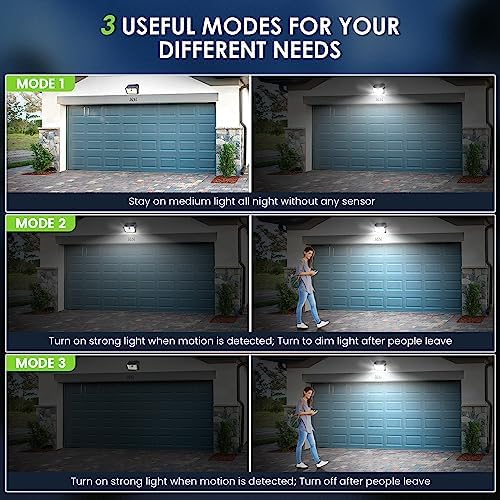 Solar Motion Lights Outdoor, Ultra Bright Solar Fence Lights with Motion Sensor, IP65 Waterproof Security Light 3 Modes, 270° Lighting Angle, Wall Lights for Deck Patio Fence Garage Door (6 Packs) - Image 5