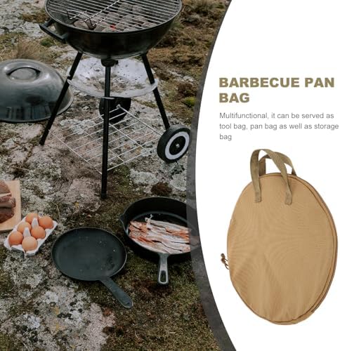 Luxshiny Cast Iron Skillet Bag Grill Pan Storage Bag with Handle 16.92 X 16.92 X 0.78 in Portable Camping Skillet for Bbq Frying Pan Storage and Outdoor Cookware Organizer - Image 3