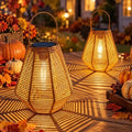 pearlstar Solar Lanterns Outdoor 2 Pack Rattan Hanging & Table Decor Lights by pearlstar