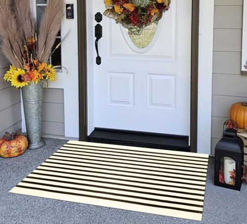 Fall Layered Doormat 2.3'x3.6',Striped Door Mat Outdoor Porch Decor - Image 7