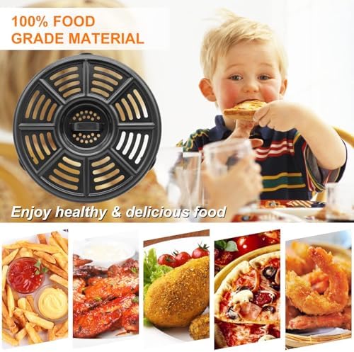 Air fryer Accessories for Ninja AF101 4 QT AF161 Max XL AF150 XL Air Fryer, 8.2'' Round Food Grade Air Fryer Grill Pan Grill Plate Crisper Plate Replacement Parts Tray Rack,Dishwasher Safe - Image 6