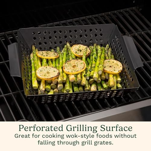 Cuisinart 11" x 11" Non-Stick Grill Wok, Perforated BBQ Grill Basket for Grilling Veggies, Meat & Stir-Fry, Outdoor Grilling Basket for Charcoal and Gas Grills (Pack of 6) - Image 3