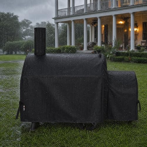 Grill Cover for Oklahoma Joe's Longhorn Offset Smoker Grill, 70 Inch Heavy Duty Waterproof Durable Grill Covers, Black - Image 6