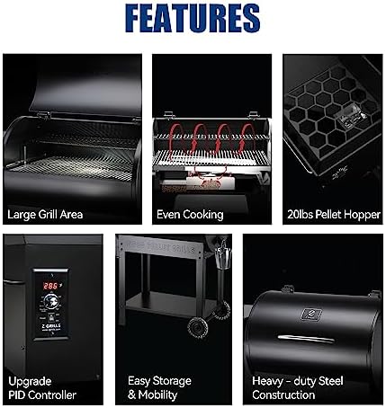 Z GRILLS ZPG-7002B Pellet Smoker Grill with PID Control, Rain Cover, 700 sq. in Cooking Area for Outdoor BBQ, Black - Image 2
