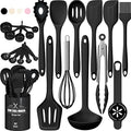 Silicone Kitchen Utensils Set, Umite Chef 22Pcs Cooking Utensils Spatula Set, Heat Resistant Non-Stick Silicone, Dishwasher Safe Cooking Gadgets Tools Set(Black) by UmiteChef