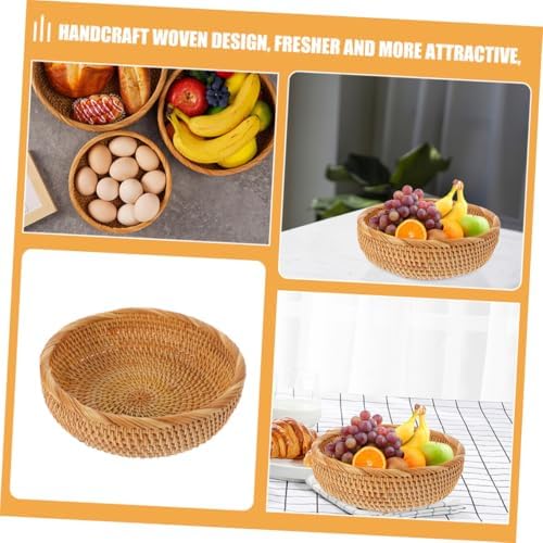 Rattan Woven Storage Basket for Kitchen Countertop Fruit Organizer - Image 5