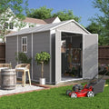 UDPATIO Plastic Storage Shed 7.5x10FT, Outdoor Resin Garden Shed,Grey White by UDPATIO
