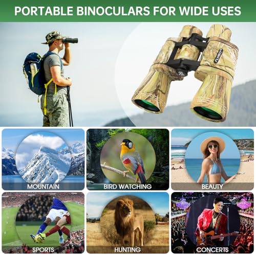 20x50 High Powered Binoculars for Adults, Waterproof Binoculars with Low Light Vision for Bird Watching Hunting Camping Travel Cruise Hiking Sports Stargazing, Birthday Gifts for Men - Image 6