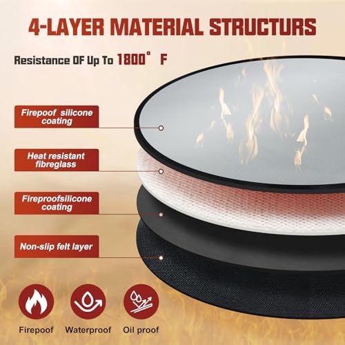 20" Tabletop Fire Pit Mat for Solo Stove Mesa XL, Table Top Protector-Silv - Image 3