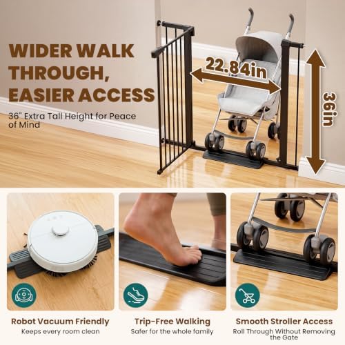 Mumeasy 36" Extra Tall Dog Gate,29.7"-40.5" Baby Gate for Stairs & Doorways - Image 4