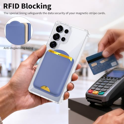 Magnetic Wallet for Samsung Galaxy S26 S25 S24 Series, Fold 8 Ultra with Magsafe Case, for iPhone 18-12 Series, RFID Blocking Leather Magnetic Card Holder | Holds 3 Cards | Purple - Image 4