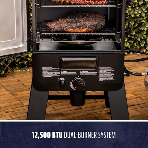 Pit Boss 3-Series Propane Gas Vertical Smoker with HVR Controller and Wood Chip Tray, 983-Sq. In. 4-Rack Cooking Space, 100°F to 300°F Temperature Range, Black - Image 4
