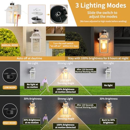 Porch Lights with GFCI Outlet Dusk to Dawn Outdoor Lighting White 1Pack - Image 3