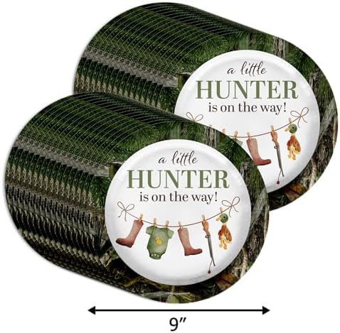 Birthday Galore Duck Hunter Baby Shower Gender Reveal – 32 Pieces Large 9" Round Disposable Paper Plates – Ideal for Vibrant, Bright Themes, Celebrations, Party Decorations, & For All Kinds of Events - Image 2