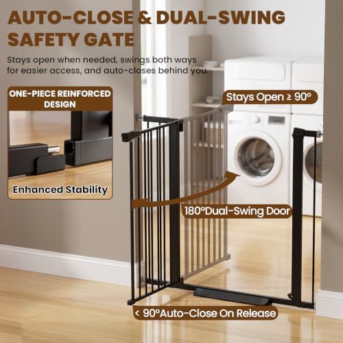 Mumeasy 36" Extra Tall Dog Gate,29.7"-40.5" Baby Gate for Stairs & Doorways - Image 5