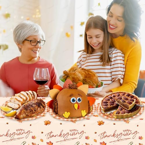 20 Pcs Happy Thanksgiving Party Disposable Paper Plates Fall Themed 9 Inch Round Dinner Plates for Autumn Party Decorations (Pumpkin Sunflower) - Image 2