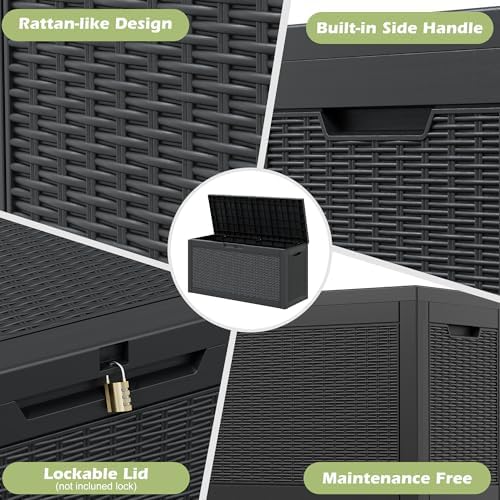 KAMABOKO Outdoor Storage Box, 75 Gallon Deck Box Outdoor Waterproof - Image 5