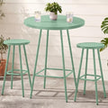 Best Choice Products 3-Piece Patio Dining Set, Bar Height, Outdoor Bistro Set, Outdoor Round Bar Table w/ 2 Bar Stools, Steel - Sage by BestChoiceProducts