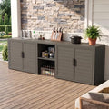 Domi Outdoor Kitchen Island with Sink and Storage, 3-Piece Modular Station by domioutdoorliving