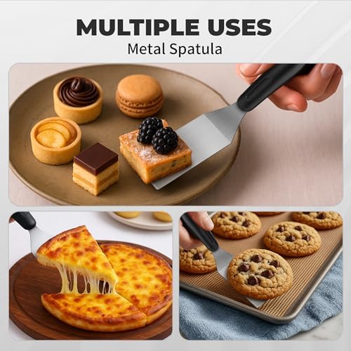 Stainless Steel Mini Spatula (2PC),Small Turners for Cake Brownies Pancakes - Image 5