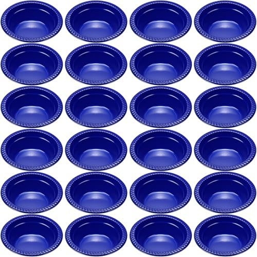 24 Pack 12 oz Disposable Plastic Bowls Dessert, Ice Cream, Salad, Soup Serving Cups for Party, Picnic, Food Snacks (Blue) by Unknown