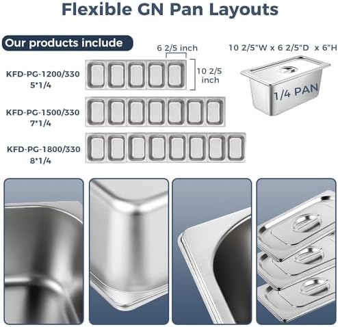 COOLCHEF 71-Inch Refrigerated Condiment Prep Rail, 8 x 1/4 GN Pans - Image 3