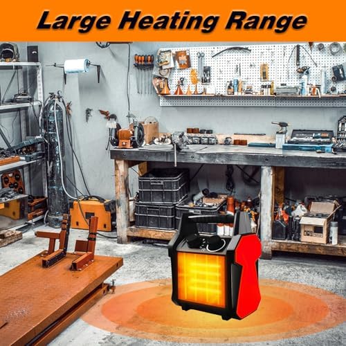 Buyplus Outdoor Heater, 1500W Patio Heater for Garage, Portable Electric Space Heaters with Overheat Tip-Over Protection, PTC Ceramic Space Heaters for Garage, Greenhouse, Indoor Outdoor Use,Vermilion - Image 5