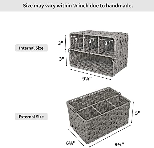 GRANNY SAYS Bundle of 2-Pack Baskets For Pantry Storage & 1-Pack Picnic Utensil Holder Caddy - Image 7