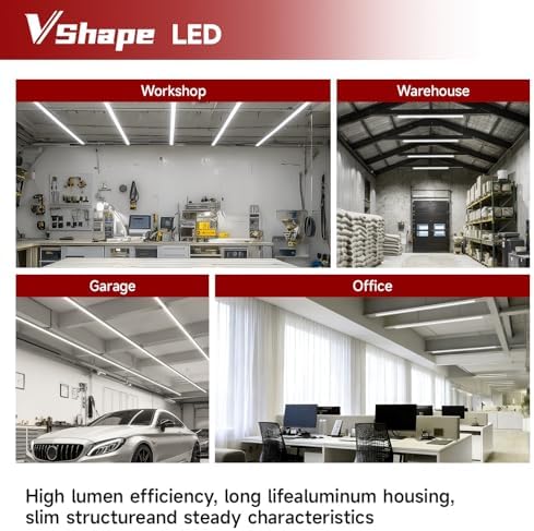 LED Shop Light for Garage, T5, 4FT, 20W, 2200LM, 5000K, 4 Pack - Image 7