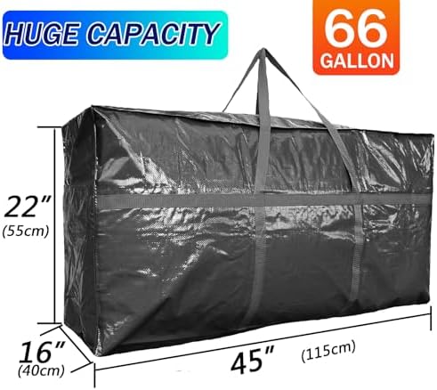 66 Gallon Extra Large Storage Bags, Huge Moving Bags Heavy Duty with Zipper - Image 2