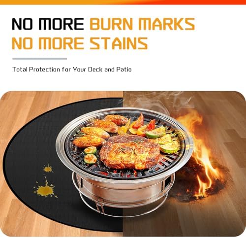 RICHIE 38" Round Fire Pit Mat, Double-Sided Fireproof Under Grill Mat, Deck Patio Protector Pad for Solo Stove Bonfire & Outdoor Fireplace - Image 3