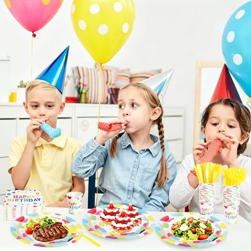 400 Pcs Disposable Birthday Party Tableware Set for 50 Guests - Image 4