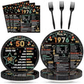 96Pcs 50th Birthday Party Paper Plates and Napkins 50th Birthday Supplies for Men and Women Disposable Dessert Plates Back in 1976 Colorful Tableware 1976 Birthday Gatherings Decorations by Oitnlaughter