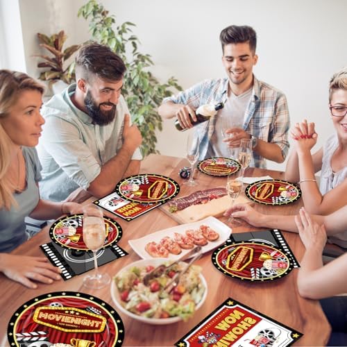 40Pcs Movie Night Party Supplies, Now Showing Themed Plates and Napkins Set, Serves 20 Guests, Perfect for Movie Night Party Decorations - Image 6