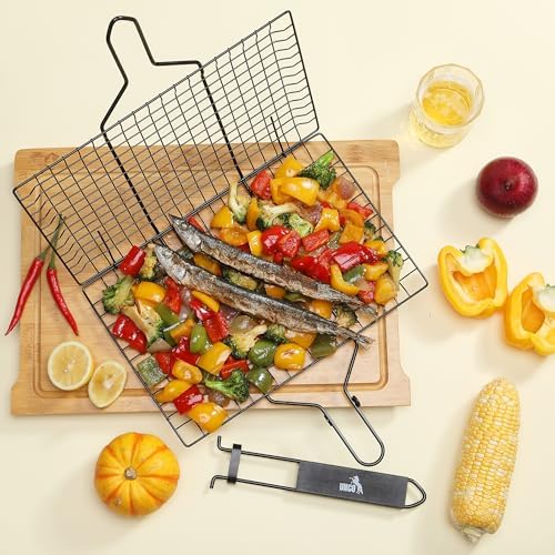 UNCO- BBQ Grill Basket, Folding Stainless Steel Portable BBQ Grill Basket - Image 6