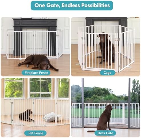 No Pawblems Freestanding Dog Gate with Door for Indoor & Outdoor, 30'' Tall - Image 6