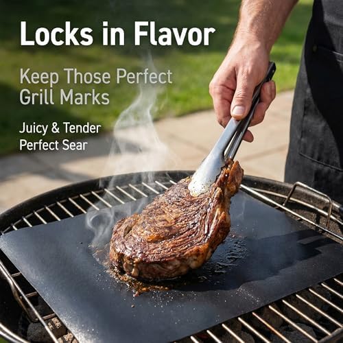 Grill Mats for Grill, Set of 8, 15.75 x 13 Inch - Image 2