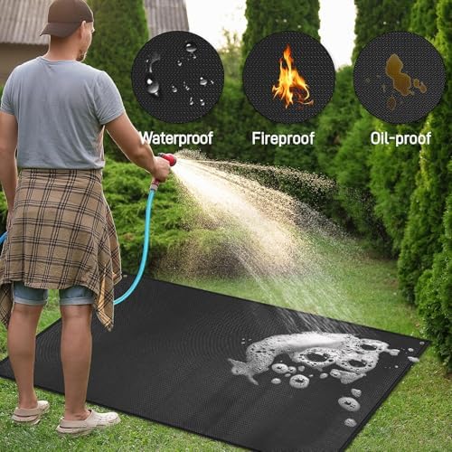 TOHONFOO Large Grill Mats for Outdoor Grill Deck Protector 60 x 48 x 0.02in - Image 4