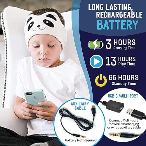 Toddler Headphones Wireless, Kids Bluetooth Earphones, Safe Volume - Wired School Headphones for Kids with 3.5 MM Jack and Travel Bag - Toddler Airplane Accessories for Boys & Girls - Pink Unicorn - Image 5